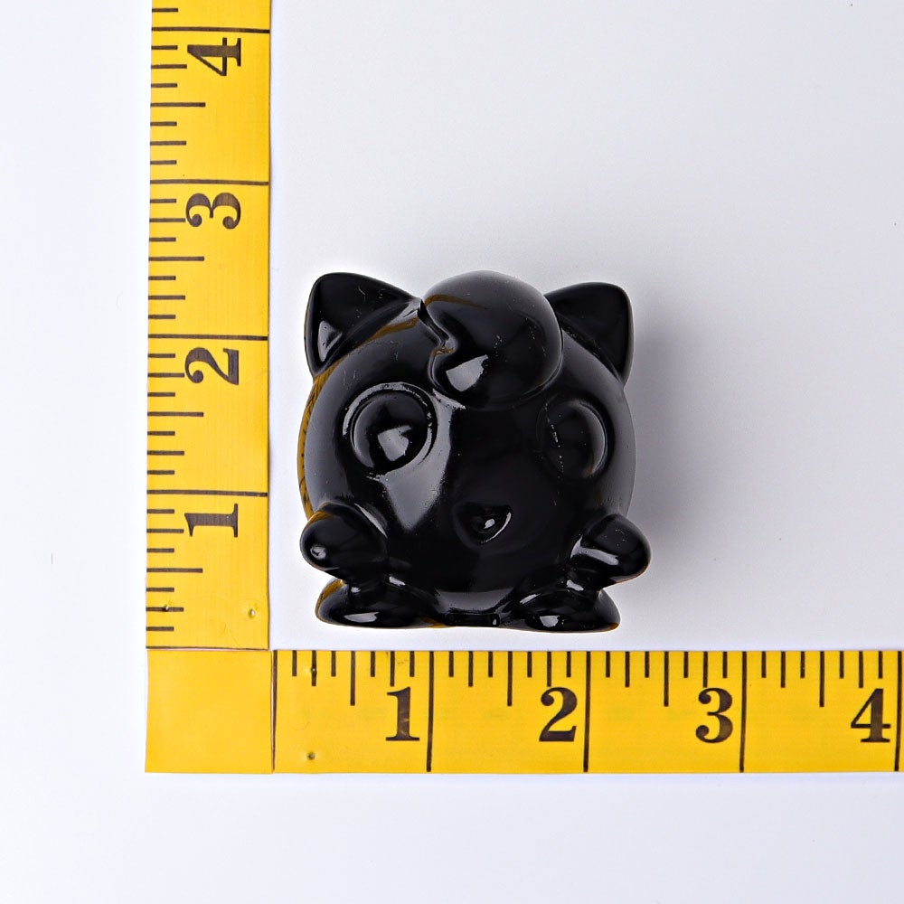 2" Black Obsidian Jiggly Puff Crystal Carvings Cartoon Bulk Best Crystal Wholesalers