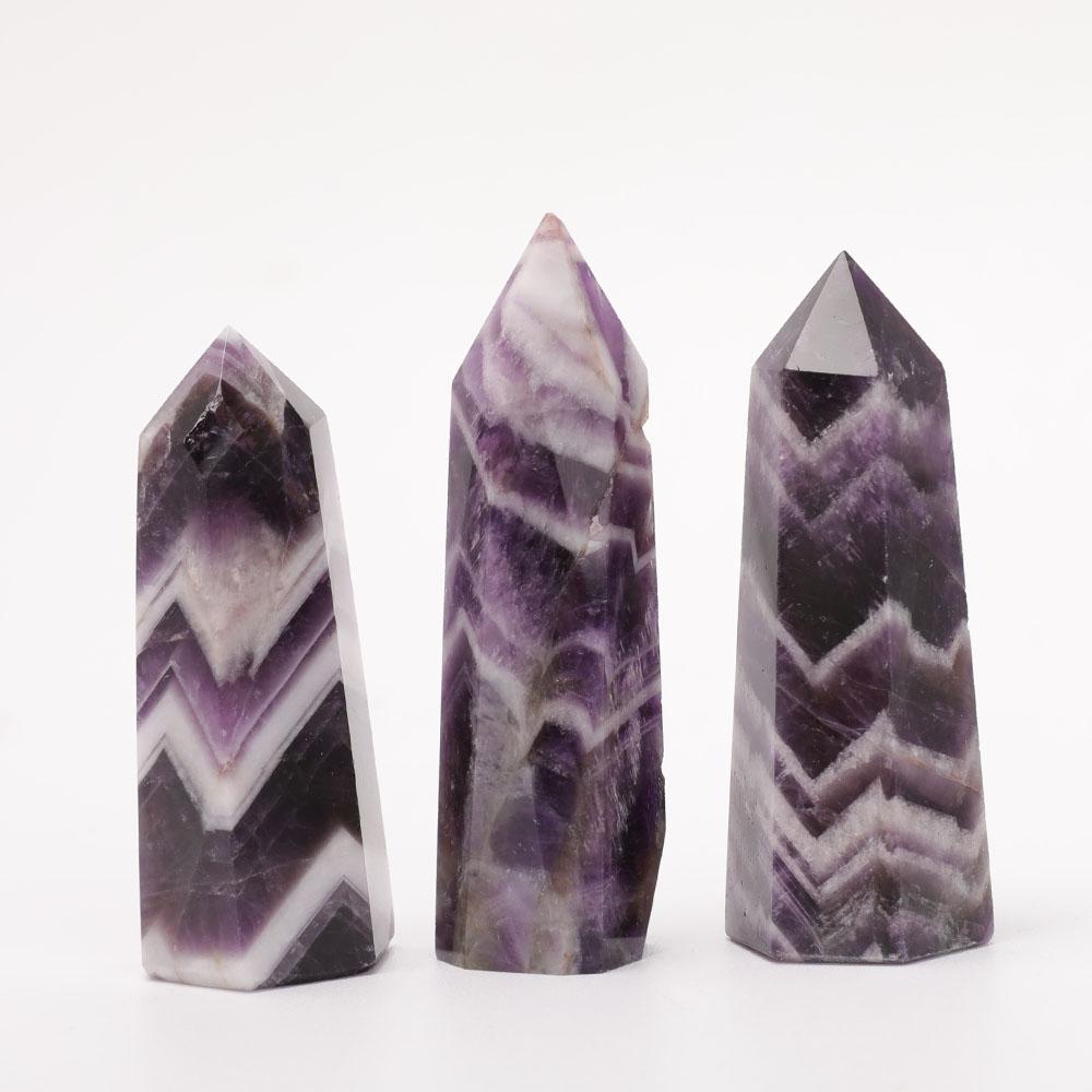 Set of 3 Dream Amethyst Towers Points Bulk Best Crystal Wholesalers