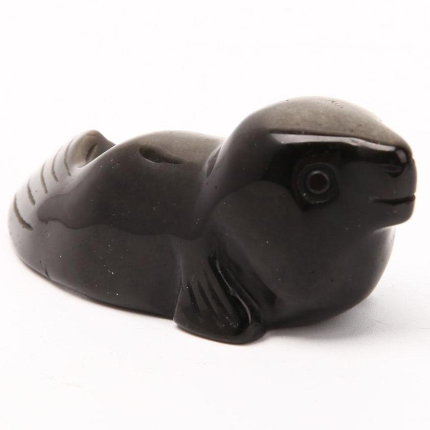 Silver Obsidian Sea Lion Carving Animal Bulk Best Crystal Wholesalers