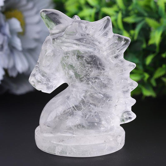 3" Clear Quartz Unicorn Crystal Carvings Animal Bulk Best Crystal Wholesalers