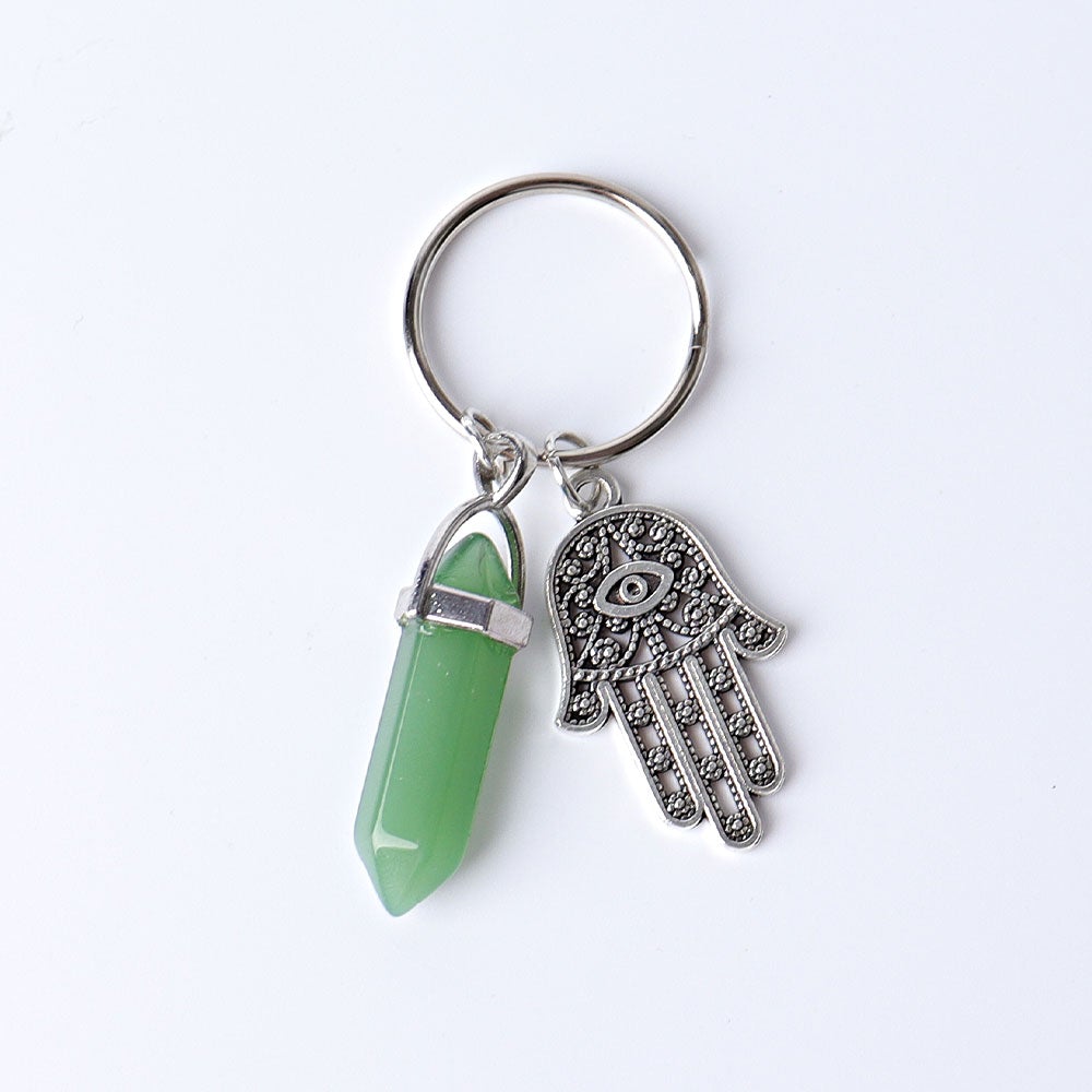 2.5“ Double Terminated Point with Devil's Eye Hand Key Chain for DIY Best Crystal Wholesalers