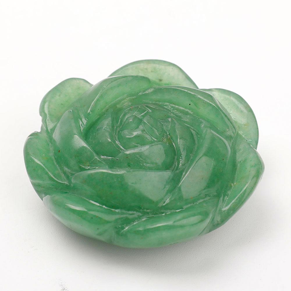 Set of 2 Aventurine Rose Quartz Flower Carvings Plants Bulk Best Crystal Wholesalers