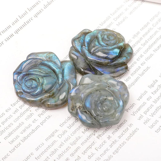 Labradorite Rose Flower Carvings Plants Bulk Best Crystal Wholesalers