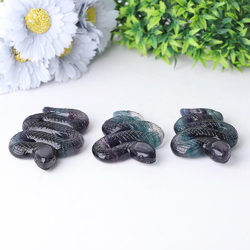 4" Fluorite Snake Crystal Carvings Animal Bulk Best Crystal Wholesalers