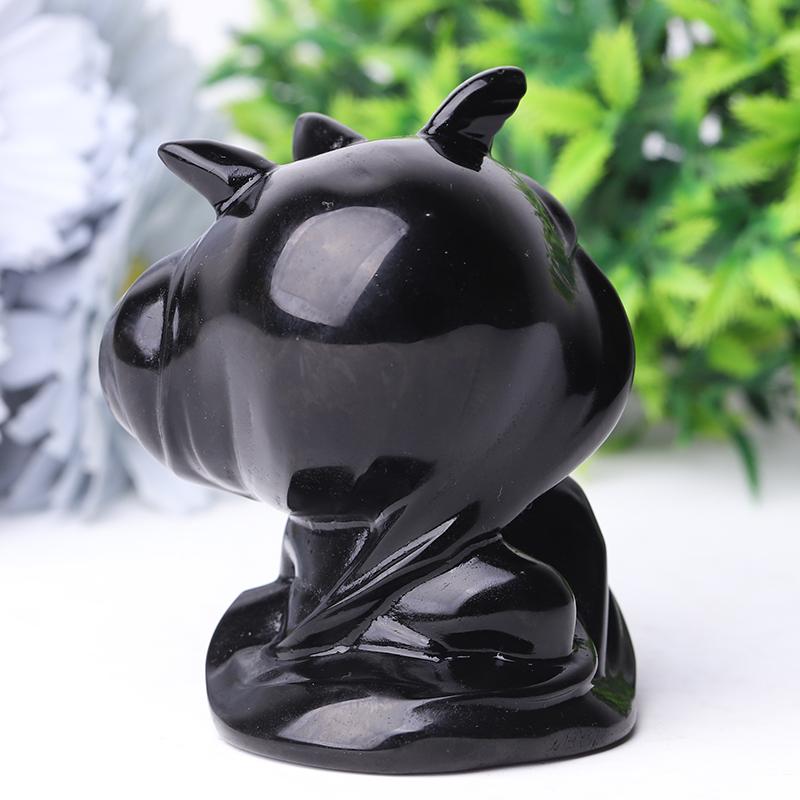 3.3" Black Obsidian Devil Crystal Carvings Best Crystal Wholesalers