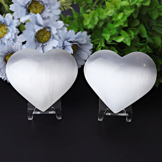 1.7"-2.8" Selenite Heart Crystal Carvings Best Crystal Wholesalers