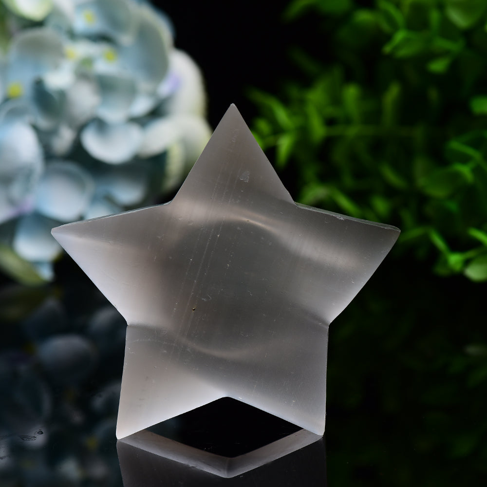 3.5" Star Shape Candle Holder Selenite Carving Bulk WholesaleBest Crystal Wholesalers