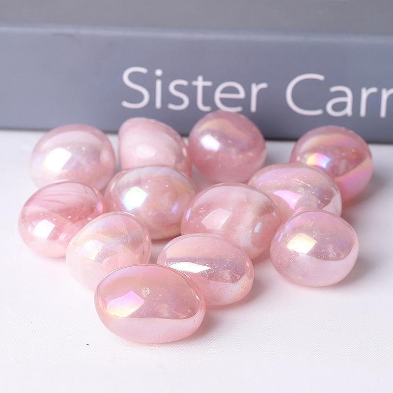 0.1kg Aura Rose Quartz bulk tumbled stone Best Crystal Wholesalers