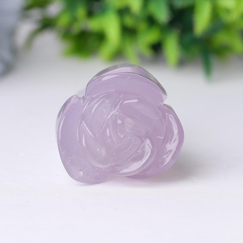 3" Natural Fluorite Rose Flower Carving for Collection Plants Bulk Best Crystal Wholesalers