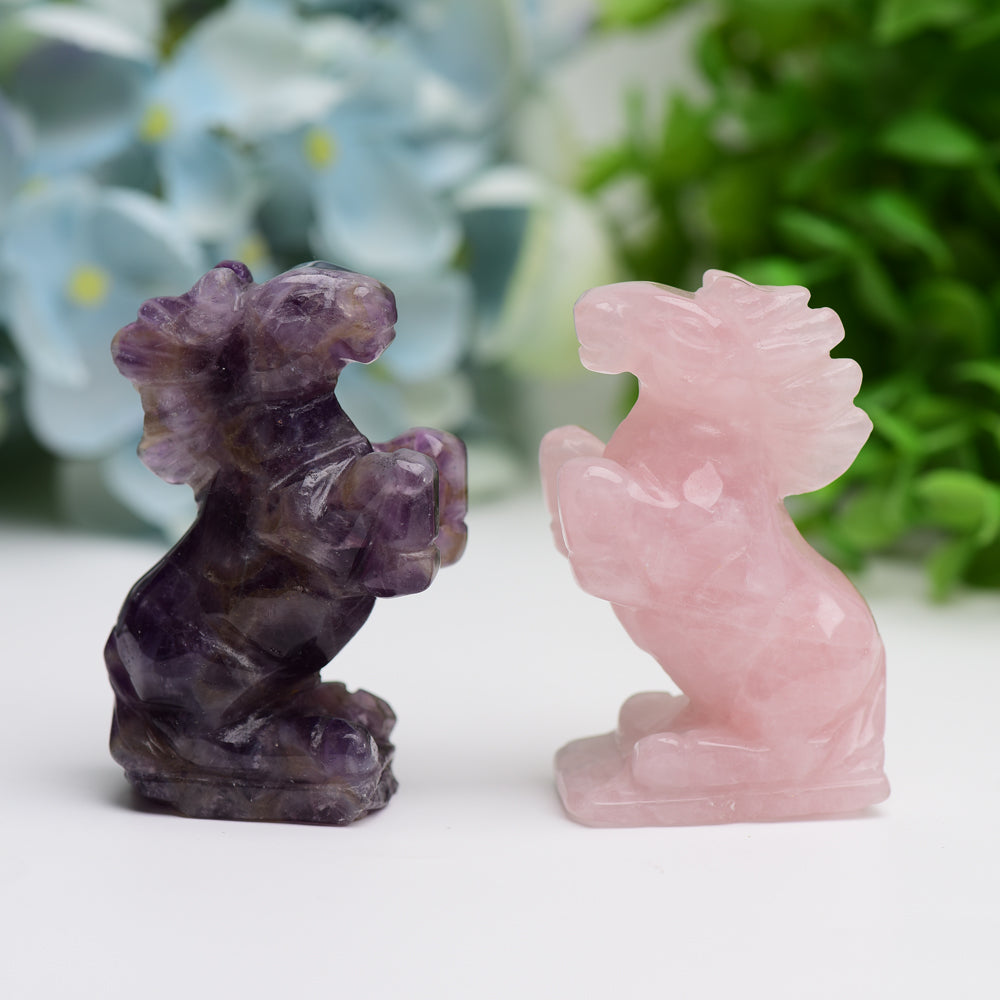 2.5" Horse Animal Crytsal Carving Free Form Bulk Best Crystal Wholesalers Dream Amethyst Rose Quartz Opalite Labradorite