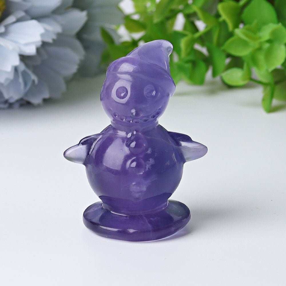 2.3" Fluorite Snowman Crystal Carvings Cartoon Bulk Best Crystal Wholesalers