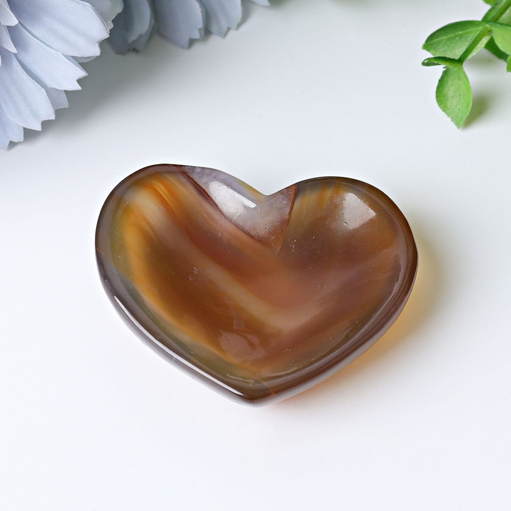 2.1" Agate Heart Shape Bowls Crystal Carvings Best Crystal Wholesalers