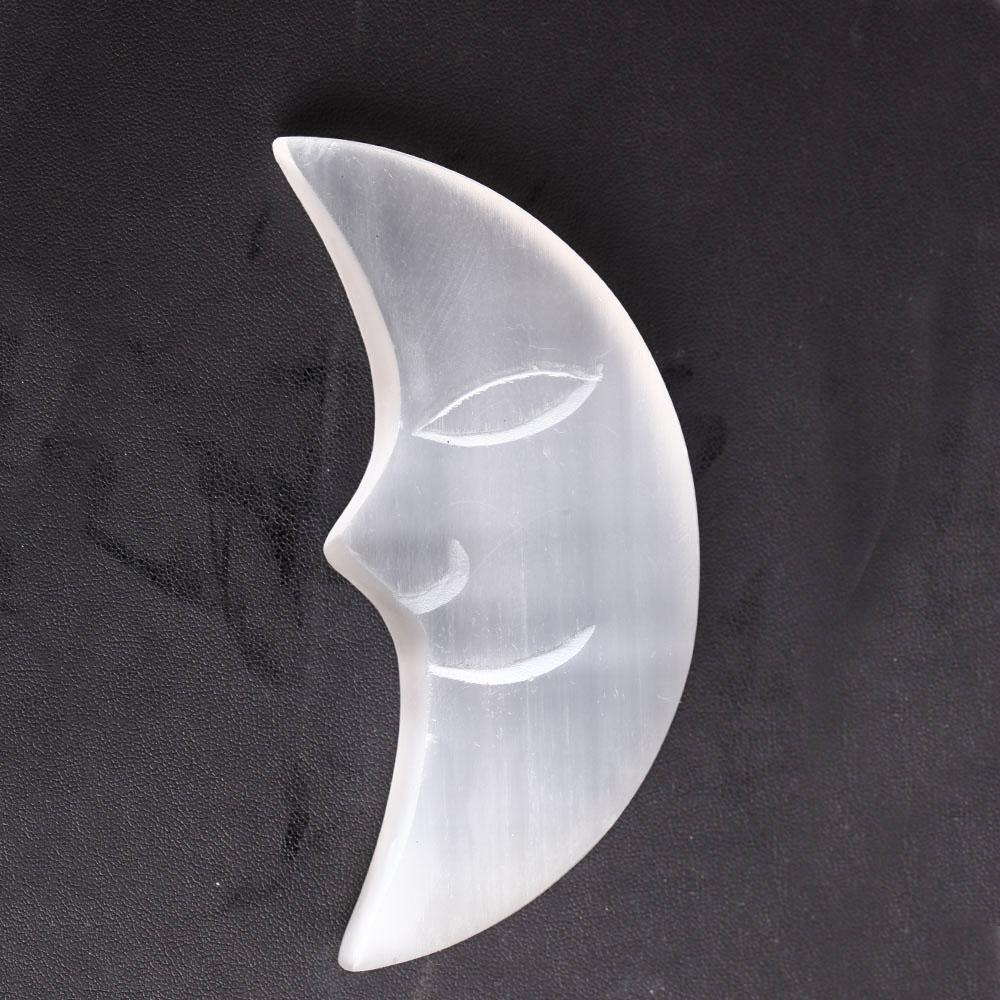 4.5" Selenite Moon Crystal Carvings Bulk Best Crystal Wholesalers