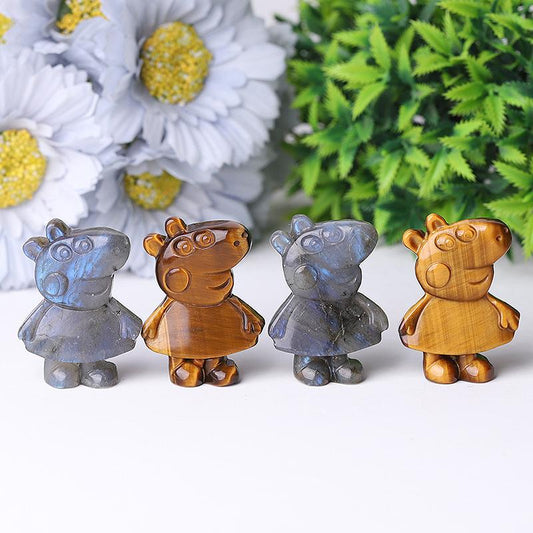 1.8" Peppa Pig Crystal Carvings Cartoon Bulk Best Crystal Wholesalers