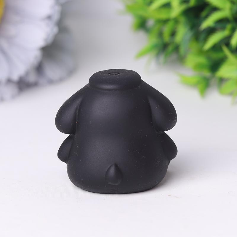 Black Obsidian Pompom Purin Crystal Carvings Cartoon Bulk Best Crystal Wholesalers