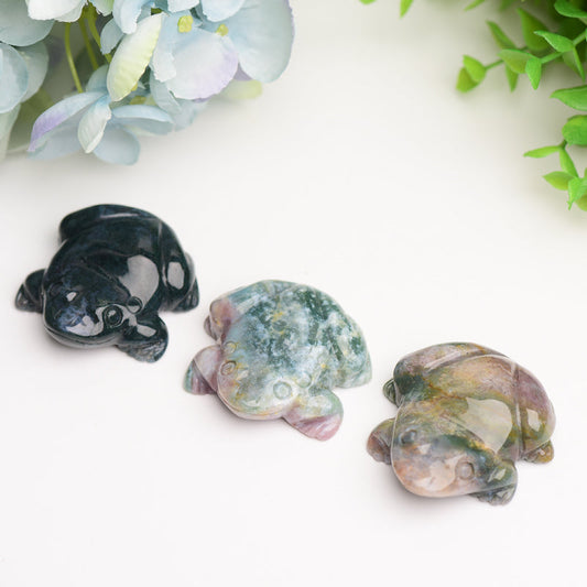 2.0" Moss Agate Frog Crystal Carving Bulk Crystal wholesale suppliers