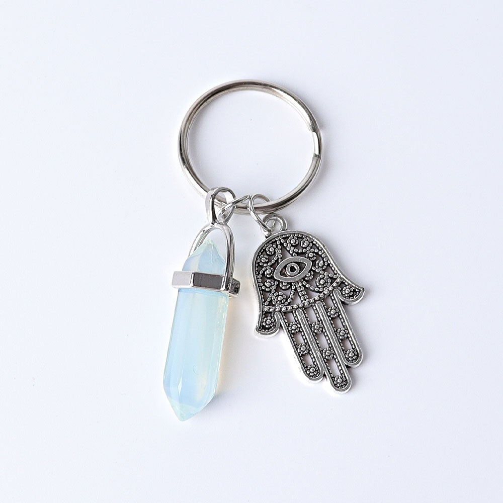 2.5“ Double Terminated Point with Devil's Eye Hand Key Chain for DIY Best Crystal Wholesalers