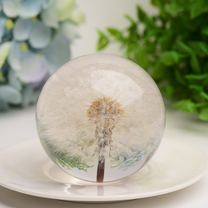 2.6" Resin Sphere with Dandelion Inside Bulk Crystal wholesale suppliers