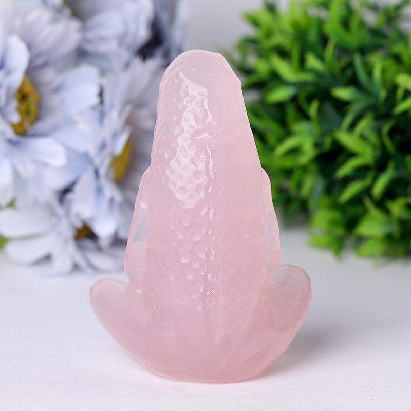 3.9" Rose Quartz Mother Earth Crystal Carvings Model Bulk Best Crystal Wholesalers