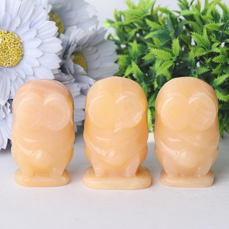 2.5" Yellow Jade Minions Crystal Carvings Cartoon Bulk Best Crystal Wholesalers