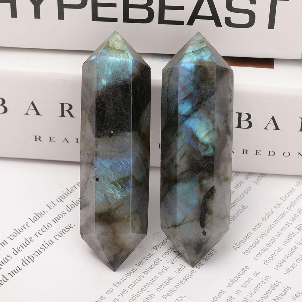 Set of 2 Labradorite Double Terminated Towers Points Bulk Best Crystal Wholesalers