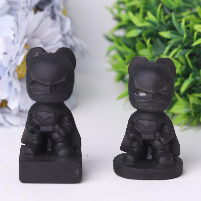 Black Obsidian Bat Man Crystal Carvings Cartoon Bulk Best Crystal Wholesalers