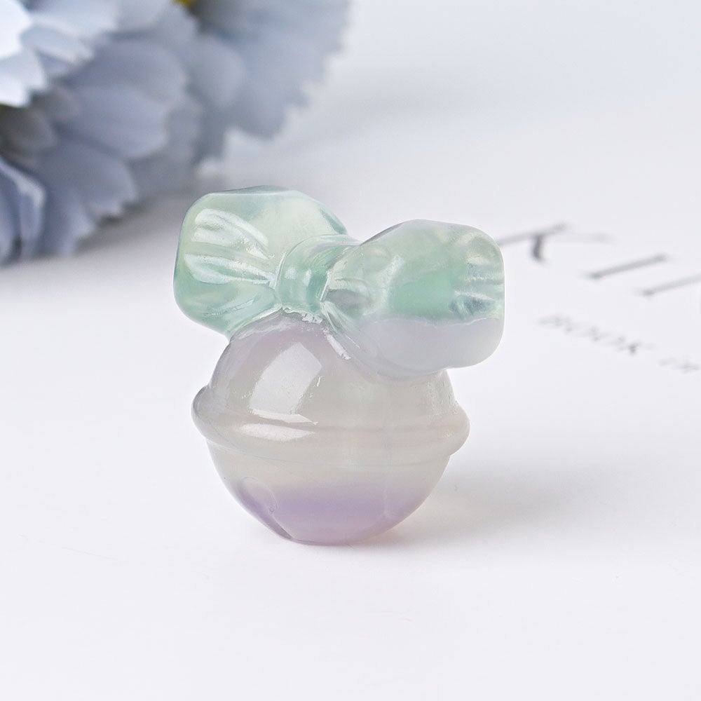 1.6" Fluorite Ring Bell Crystal Carvings Mini Christmas Best Crystal Wholesalers