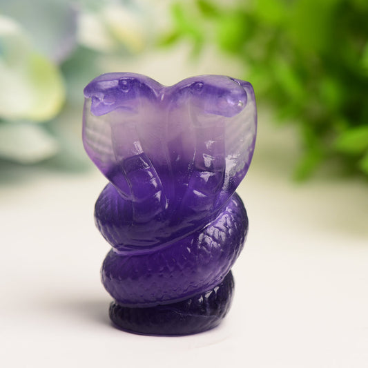 2.2" Fluorite Double Head Snake Crystal Carving Bulk WholesaleBest Crystal Wholesalers