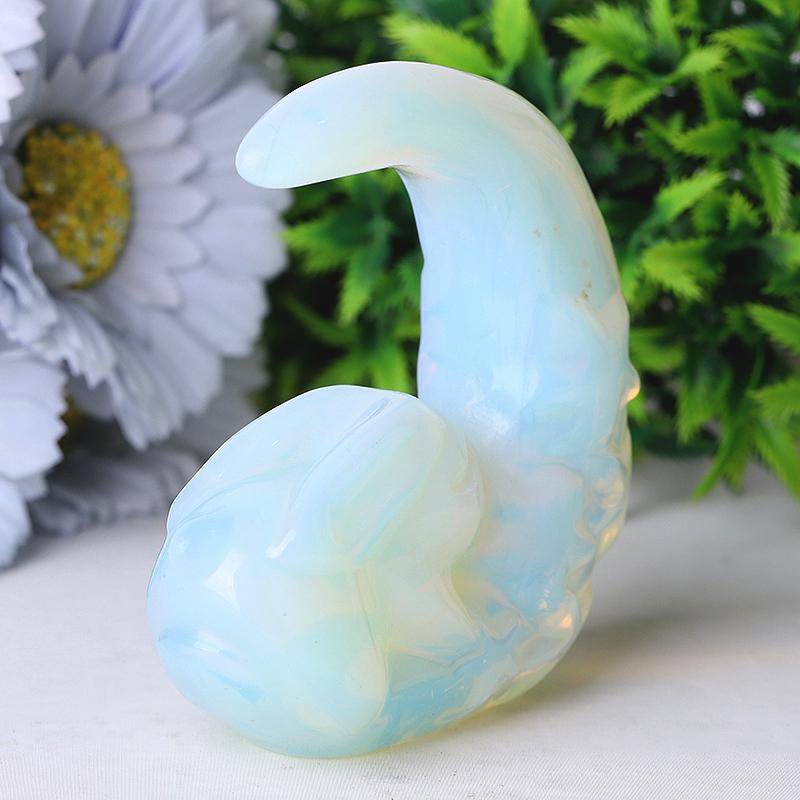 3" Opalite Moon with Rabbit Crystal Carvings Best Crystal Wholesalers