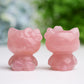 2.2" Rose Quartz Hello Kitty Crystal Carving Cartoon Bulk Best Crystal Wholesalers