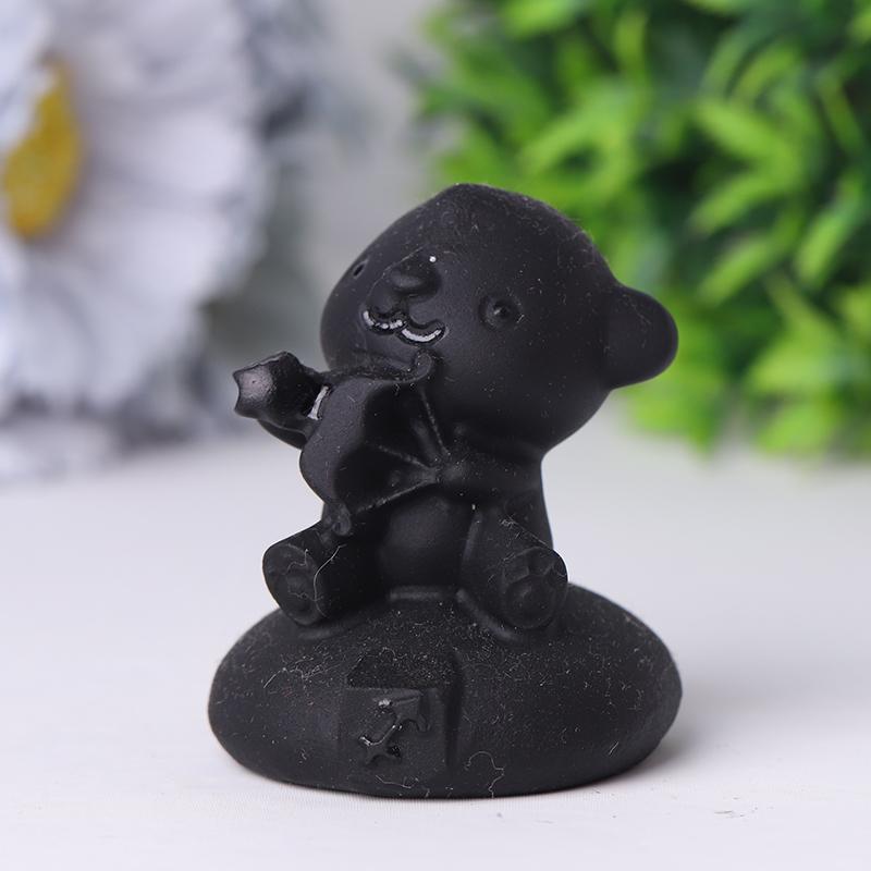 2" Black Obsidian Crystal Carvings Cartoon Bulk Best Crystal Wholesalers