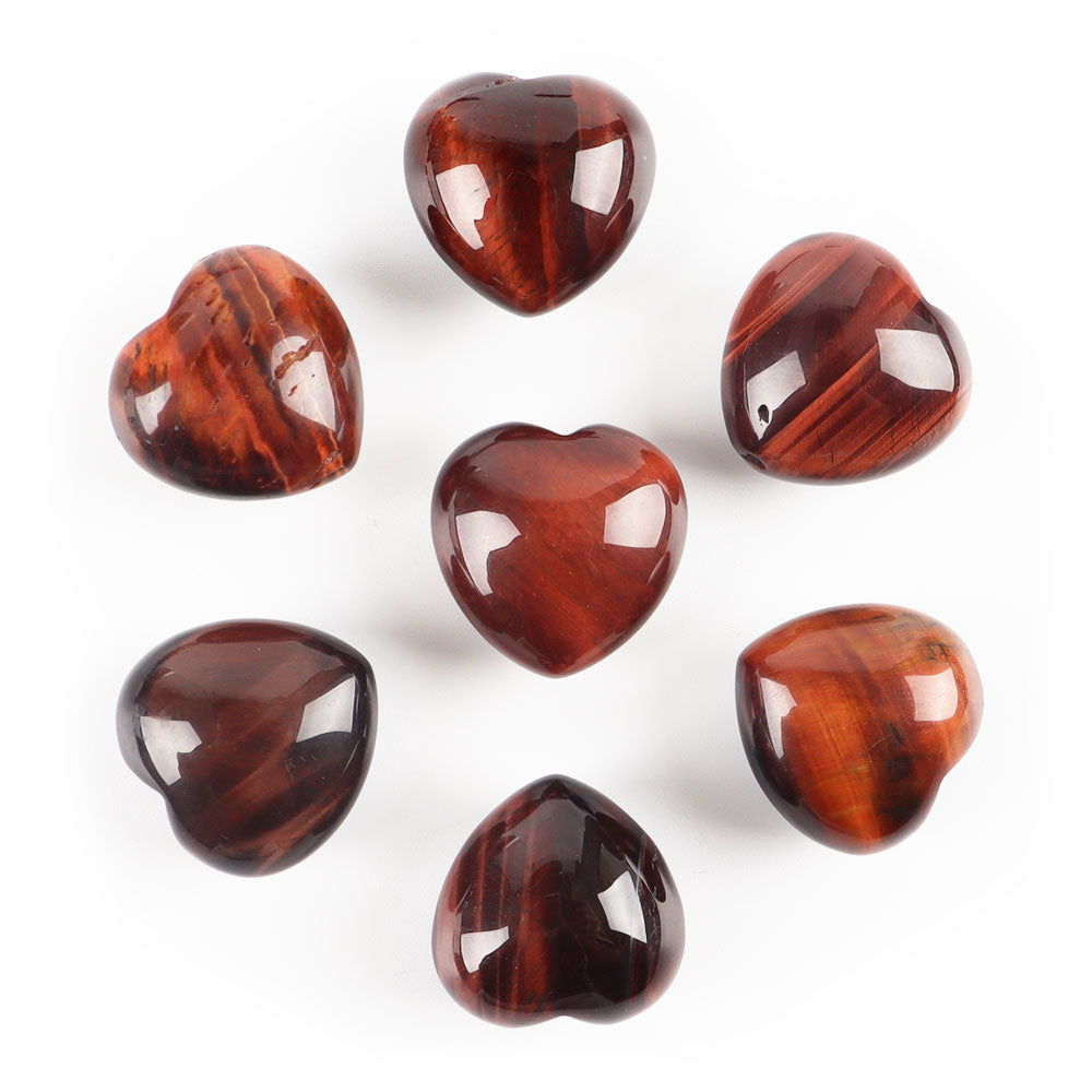 20mm Mini Natural Crystal Heart Best Crystal Wholesalers Rose quartz Clear Quartz Amethyst Deam Amethyst Fluorite Red Aventurine Tiger's Eye Red Sandstone Red Jasper Red Tiger's Eye Mahongany Sodalite Kambaba Drangon Blood Stone Dalmatian Pyrite