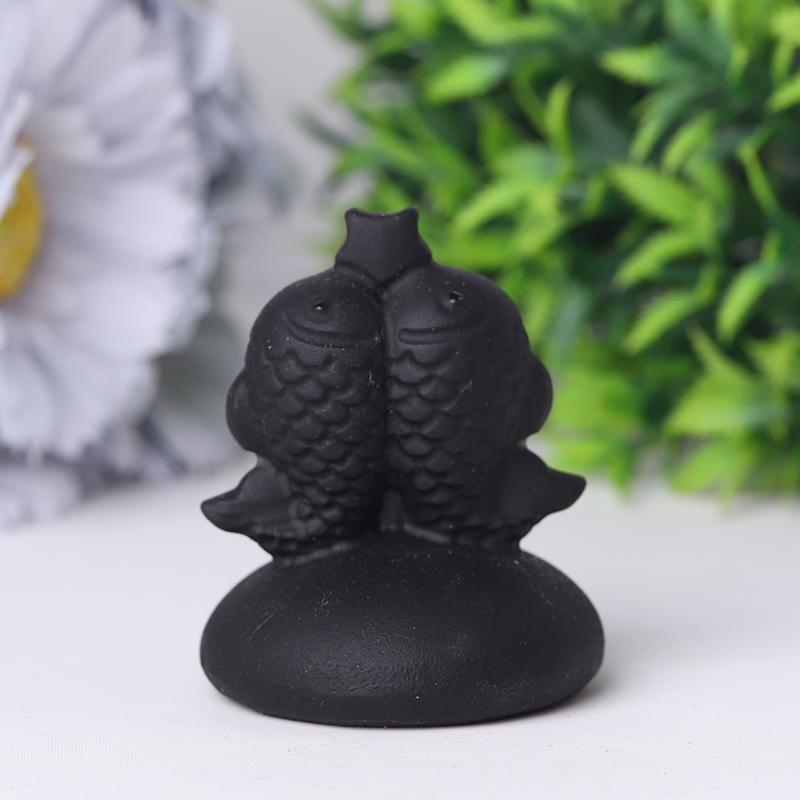 2" Black Obsidian Crystal Carvings Cartoon Bulk Best Crystal Wholesalers