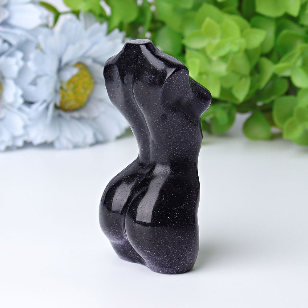 3" Blue Sandstone Woman Model Body Crystal Carvings Best Crystal Wholesalers