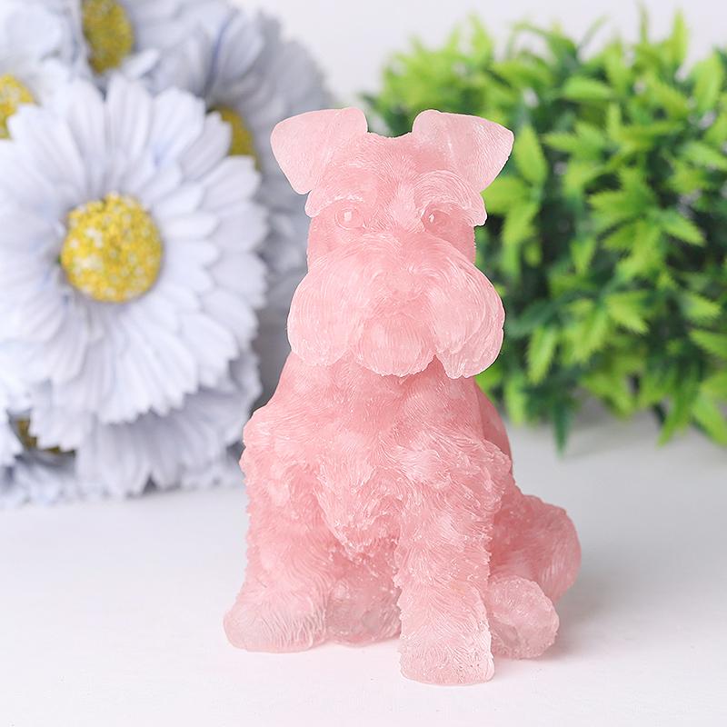 4.2" Crystal Chips Resin Schnauzer Carving for Decoration Best Crystal Wholesalers