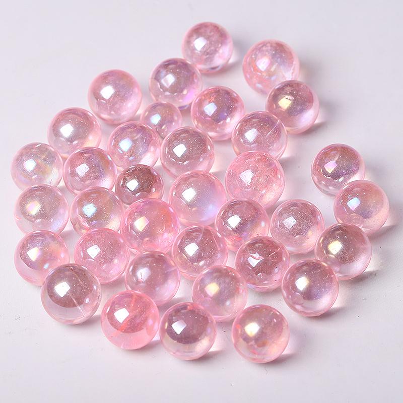 0.5-0.7'' High Quality Pink Aura Crystal Spheres Crystal Balls for Healing Best Crystal Wholesalers