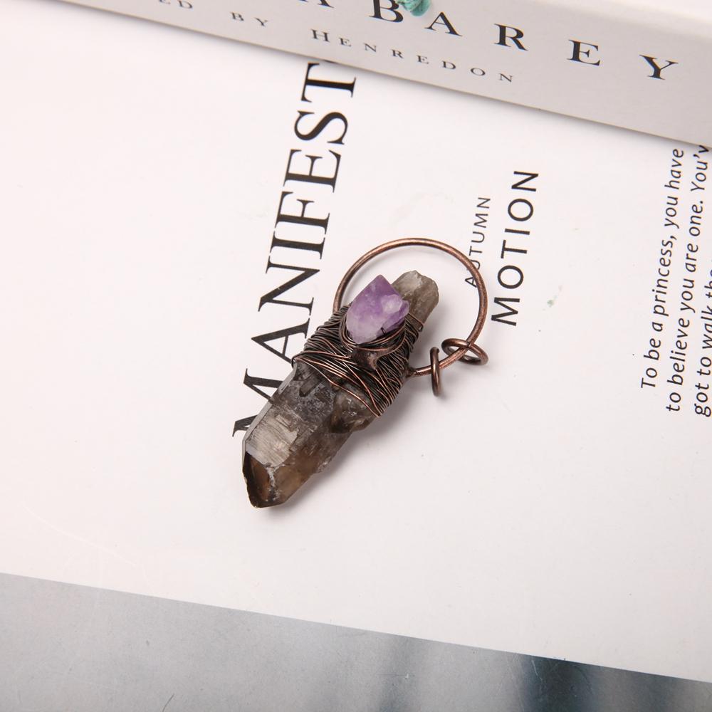 Amethyst Smoky Quartz Pendant Key Chain Best Crystal Wholesalers