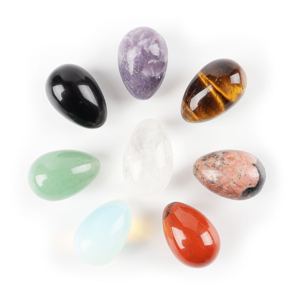 20mm Mini Egg Shape Crystal Palm Stone Best Crystal Wholesalers Clear Quartz Opalite Aventurine Black Obsidian Lepidolite Red Jasper Tiger Eye Rhodonite