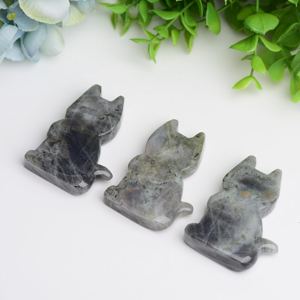 2.3"Labradorite Cat Crystal Carving Animal  Bulk Best Crystal Wholesalers