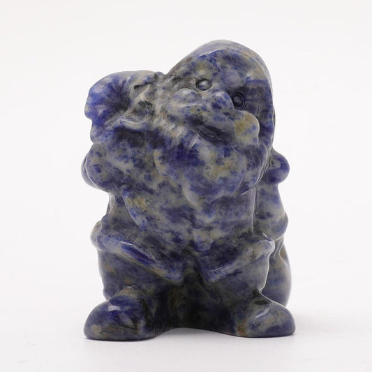 Sodalite Santa Claus Carvings for Christmas Decor