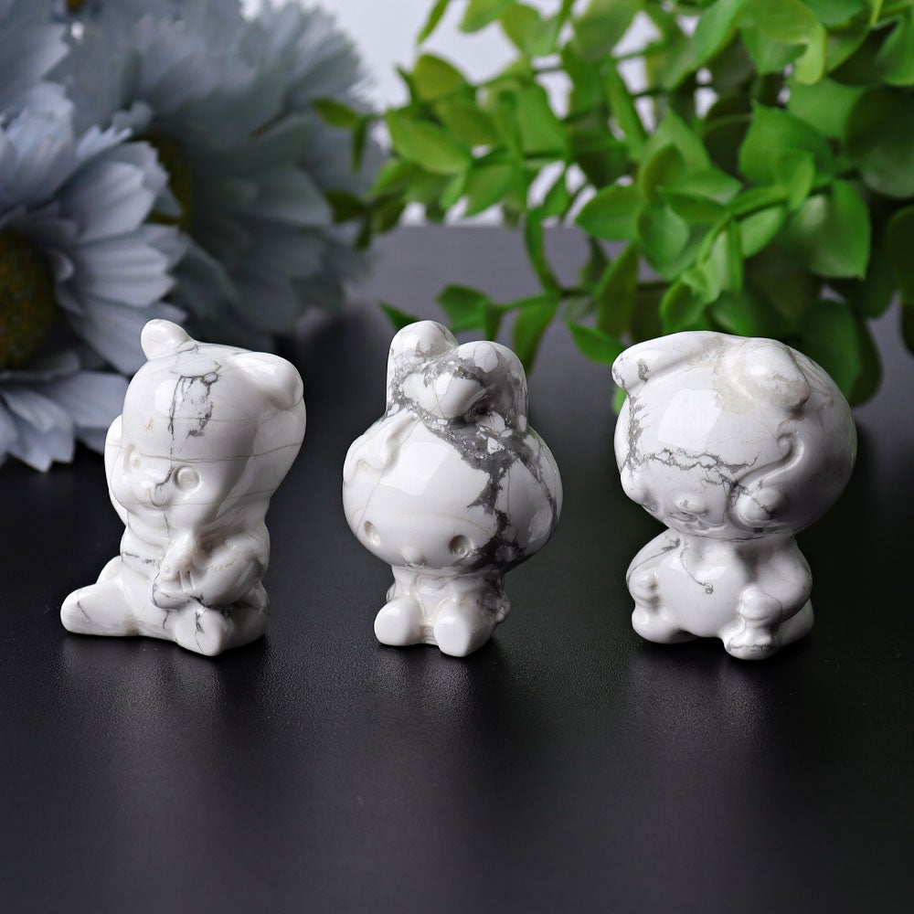 1.5" Howlite Animal Mini Crystal Carvings Best Crystal Wholesalers