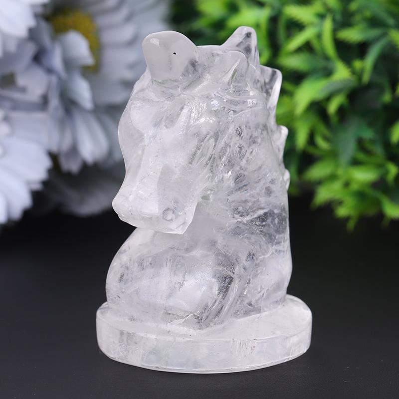 3" Clear Quartz Unicorn Crystal Carvings Animal Bulk Best Crystal Wholesalers