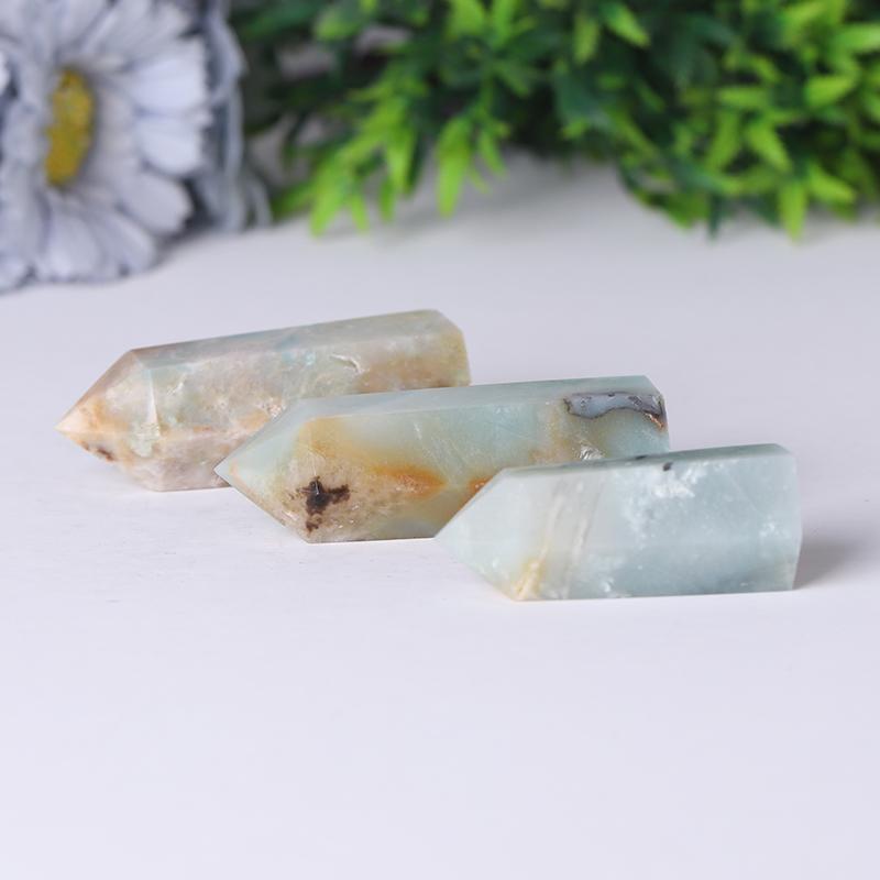 Natural Caribbean Calcite Points Meditation Sky Blue Crystal Towers Points Bulk Best Crystal Wholesalers