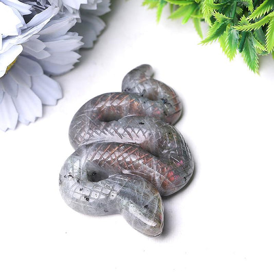 3.5" Labradorite Snake Crystal Carvings Animal Bulk Best Crystal Wholesalers