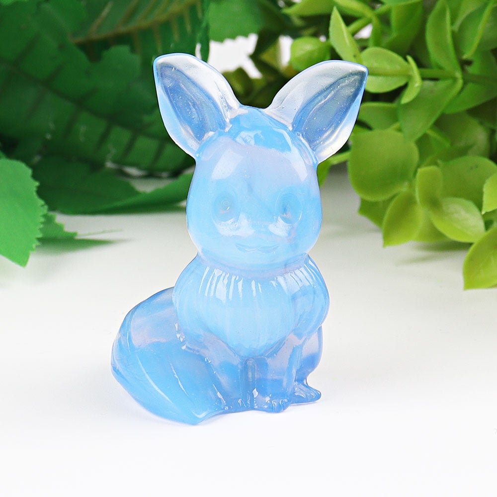 1.95" Blue Opalite Pokemon Evee Crystal Carvings Best Crystal Wholesalers