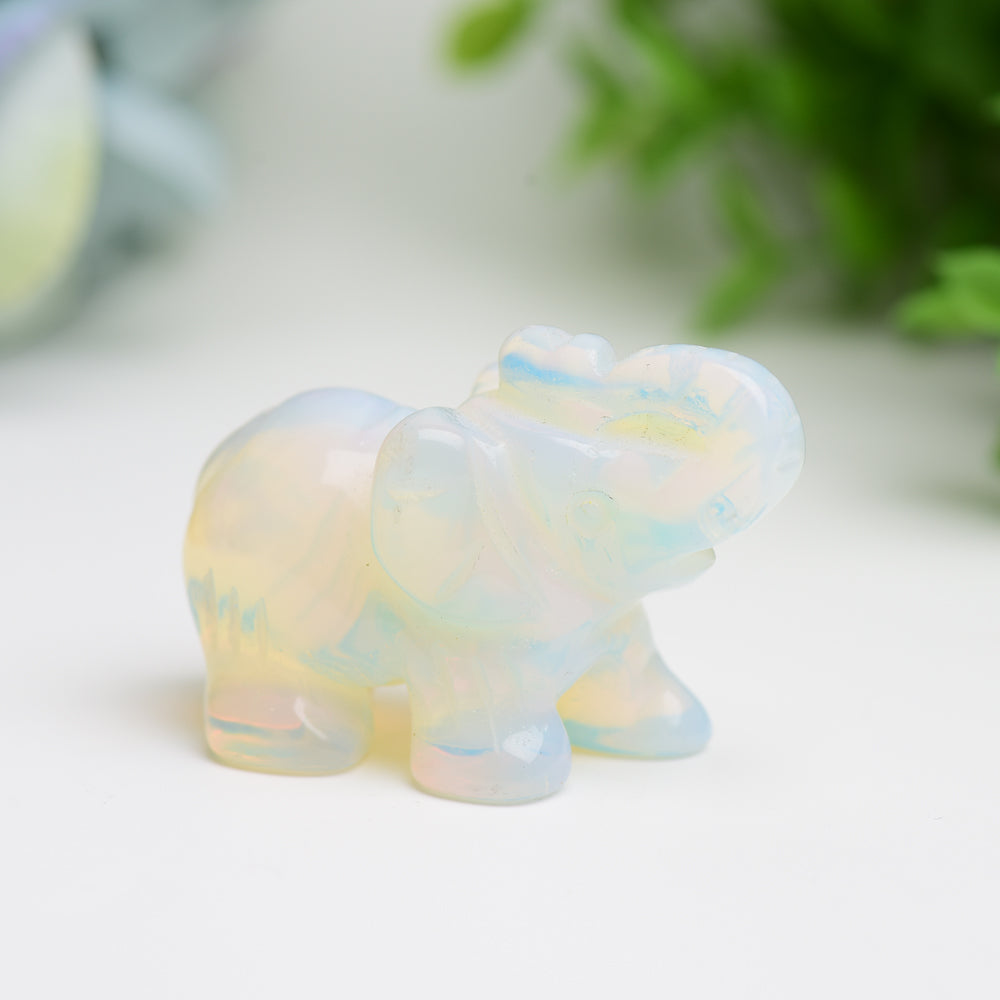 2.0" Mixed Crystal Elephant Animal Crystal Carving Bulk Best Crystal Wholesalers