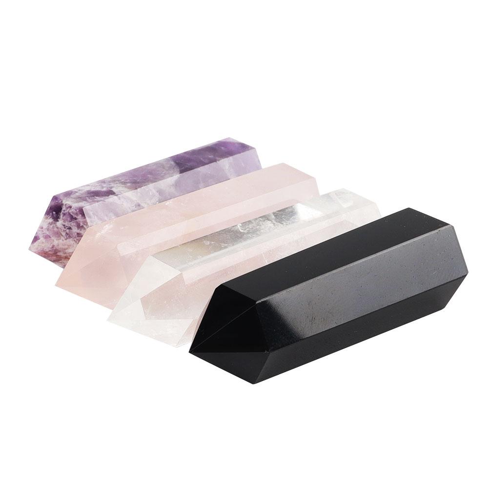 4pcs Amethyst Rose Quartz Rock Quartz Black Obsidian Towers Points Bulk Wands for Healing Best Crystal Wholesalers