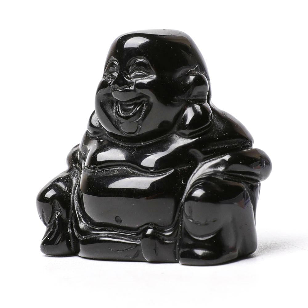 1.5" Black Obsidian Buddha Crystal Carvings Model Bulk Best Crystal Wholesalers