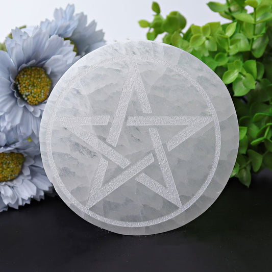 4" Selenite Plate with Printing Best Crystal Wholesalers