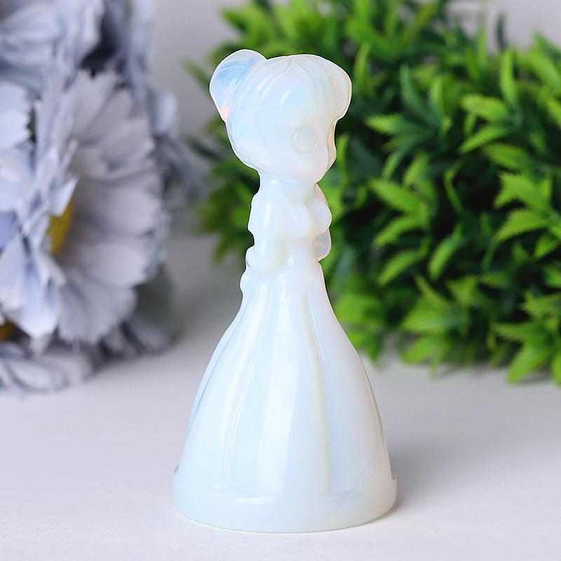 4" Wholesale Opalite Princess Carvings for Decoration Cartoon Bulk Best Crystal Wholesalers